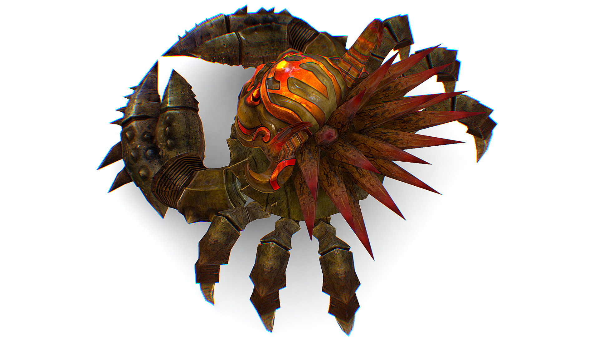 Brown Giant Crab Shell Crayfish Arthropods Sea Animal Low-poly 3D model_8