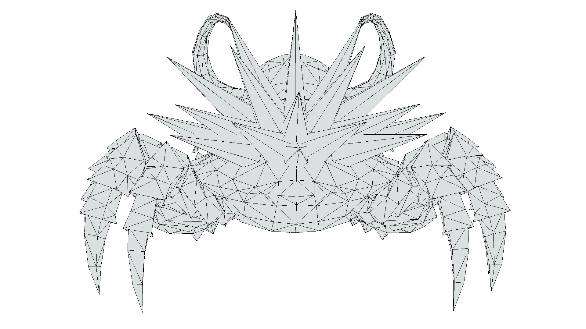 Brown Giant Crab Shell Crayfish Arthropods Sea Animal Low-poly 3D model_19