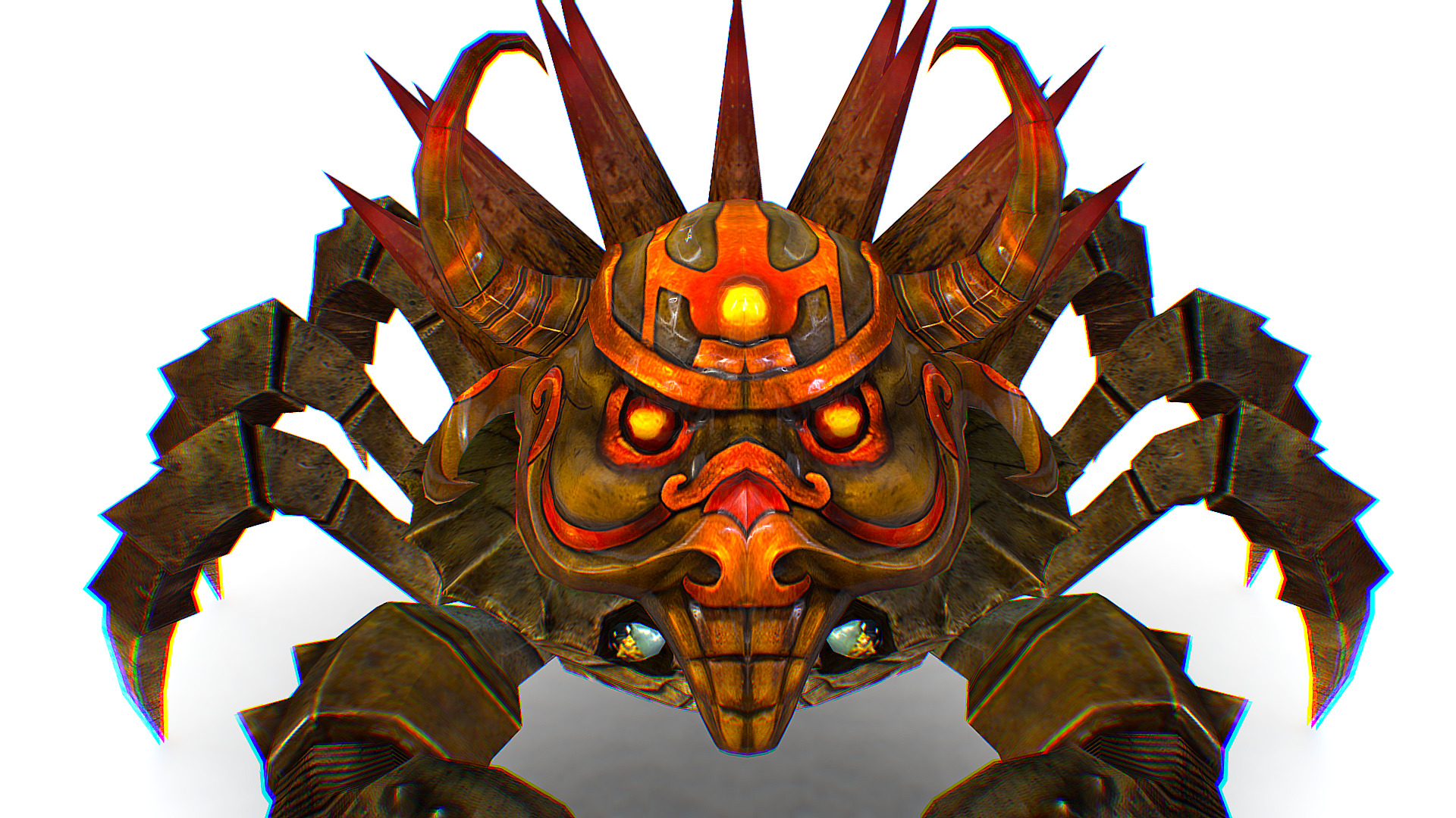 Brown Giant Crab Shell Crayfish Arthropods Sea Animal Low-poly 3D model_12