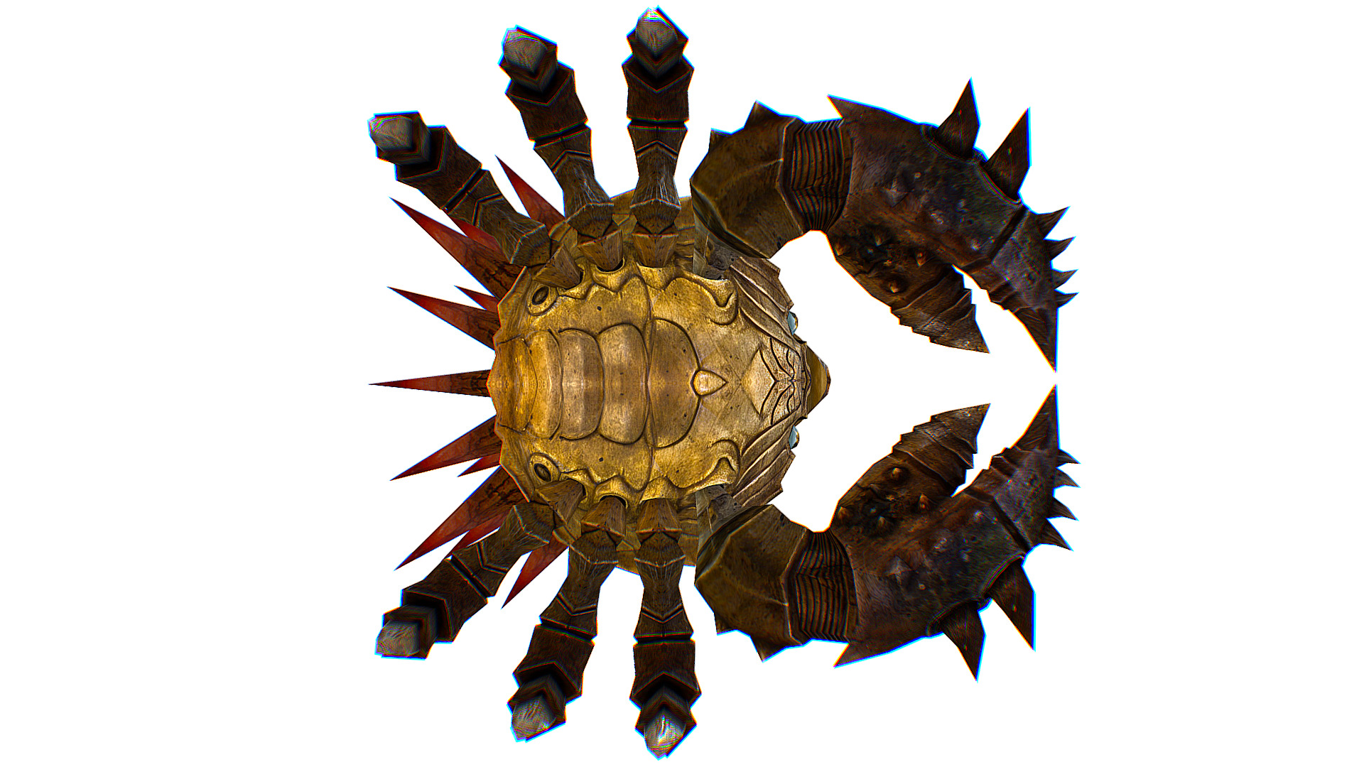 Brown Giant Crab Shell Crayfish Arthropods Sea Animal Low-poly 3D model_10