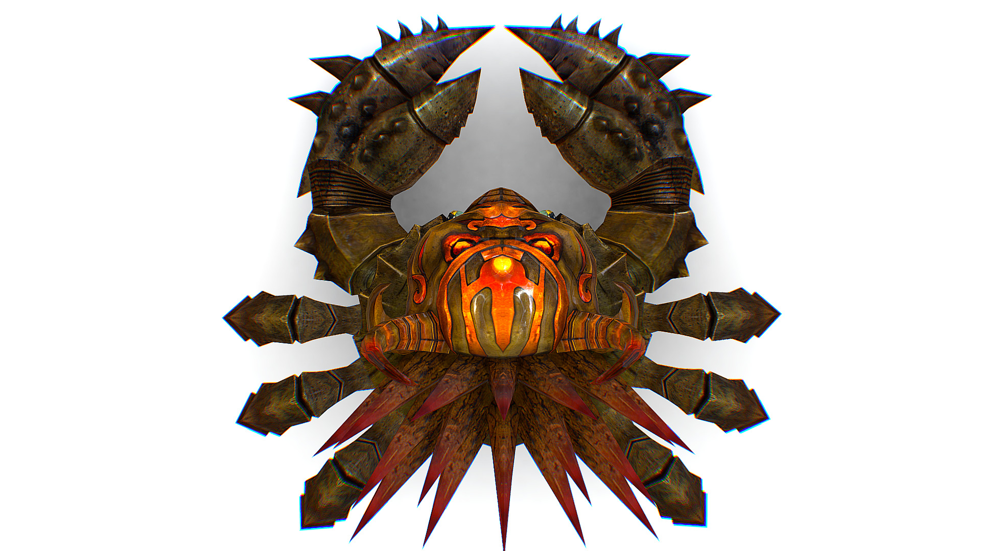 Brown Giant Crab Shell Crayfish Arthropods Sea Animal Low-poly 3D model_9