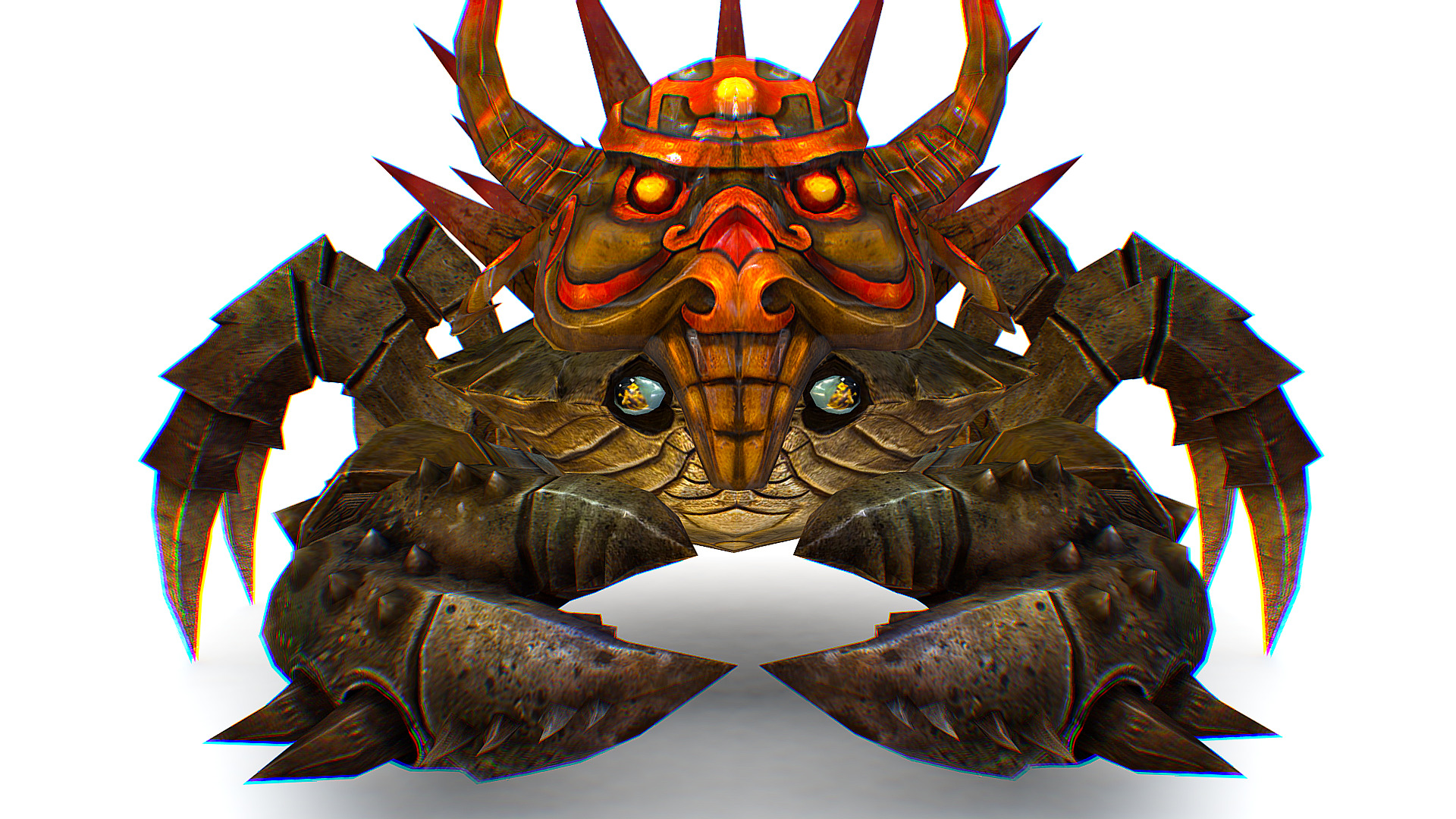 Brown Giant Crab Shell Crayfish Arthropods Sea Animal Low-poly 3D model_11