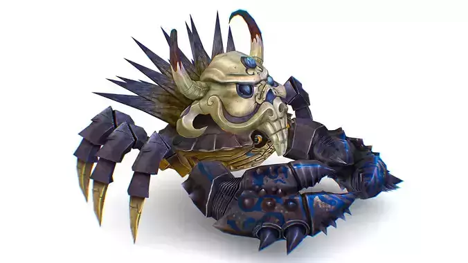 Blue Giant Crab Shell Crayfish Arthropods Sea Animal Low-poly 3D model