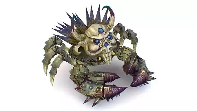 Gray Giant Crab Shell Crayfish Arthropods Sea Animal Low-poly 3D model