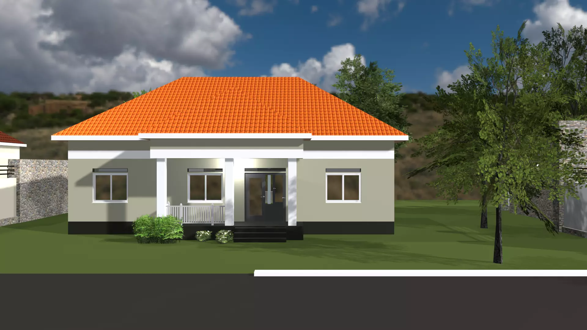 3 Bedroom house model Low-poly 3D model_0