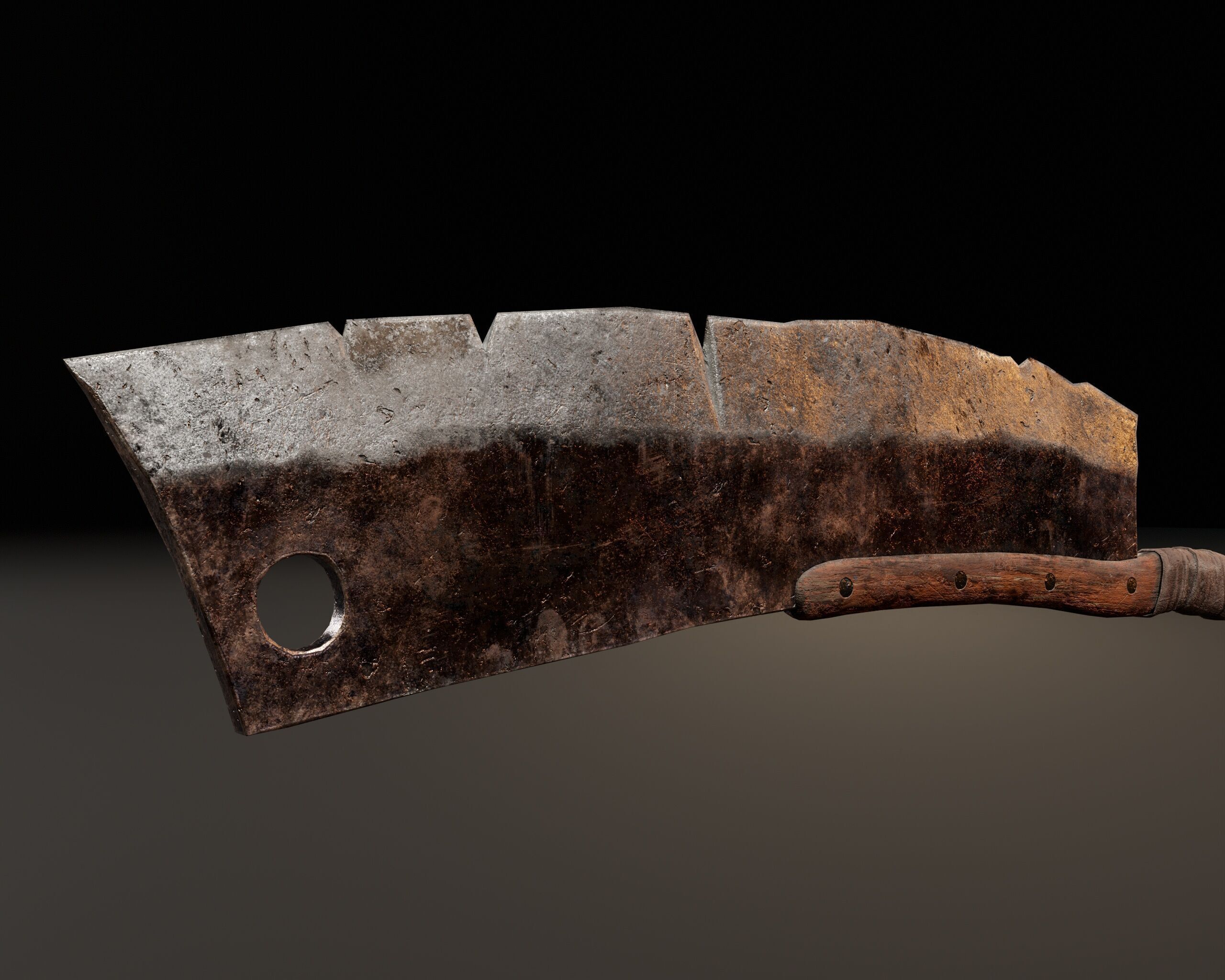 Double-End Cleaver Weapon Low-poly 3D model_9
