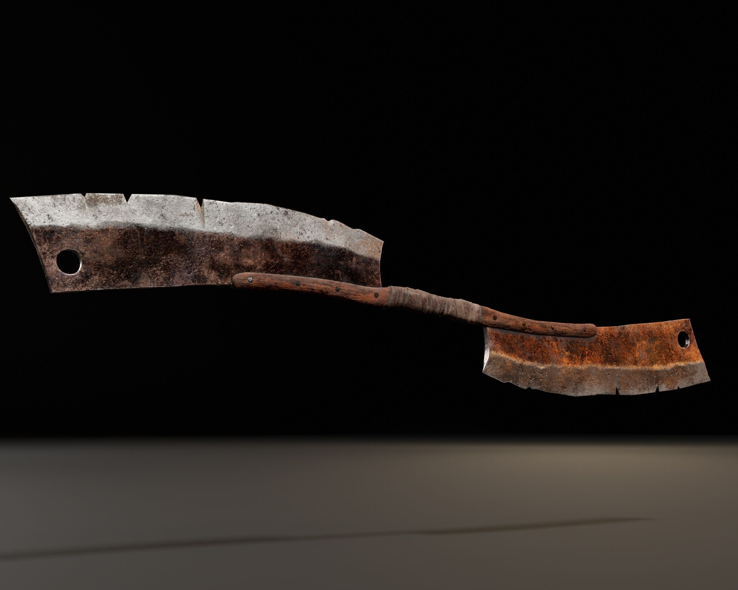 Double-End Cleaver Weapon Low-poly 3D model_5