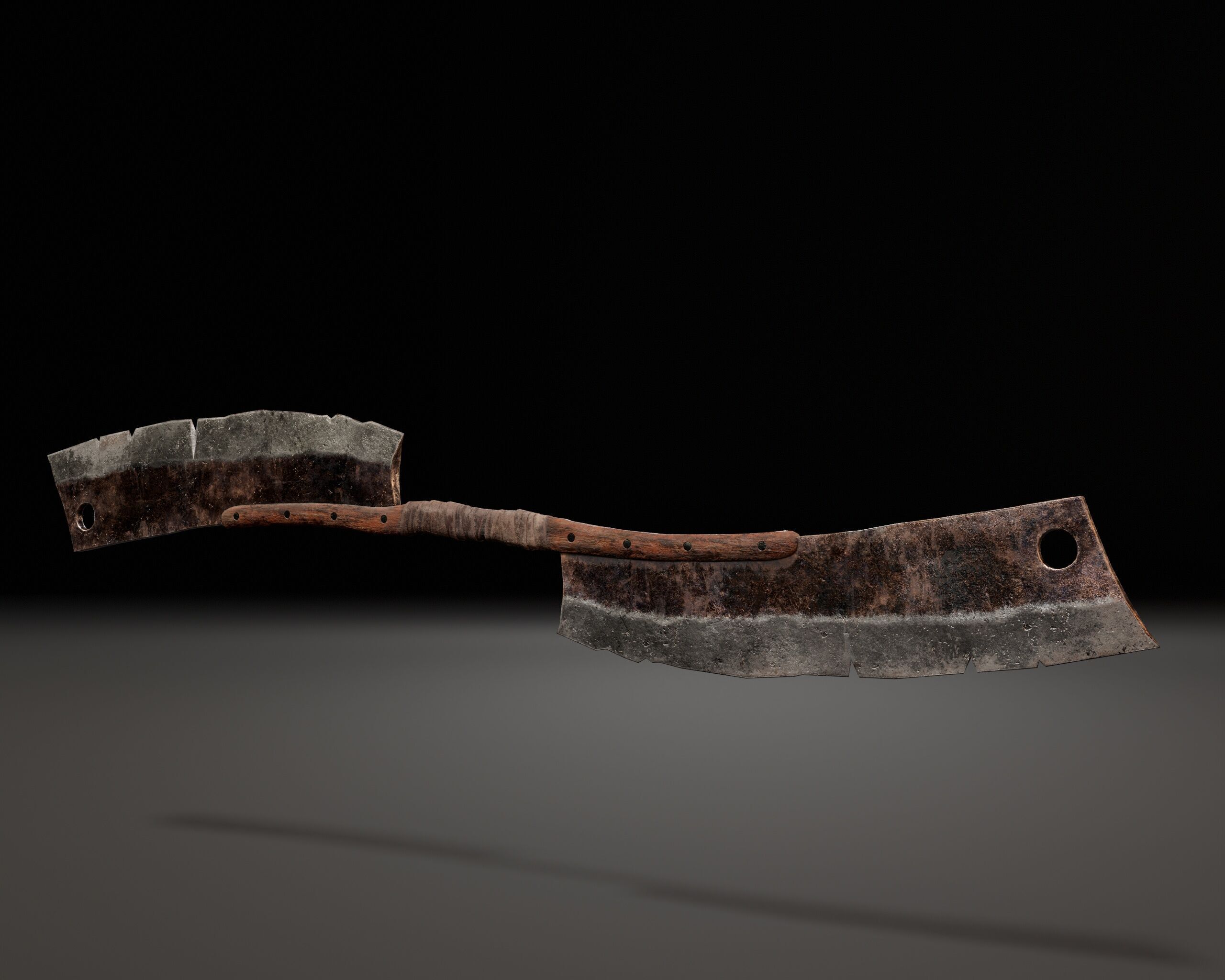 Double-End Cleaver Weapon Low-poly 3D model_4