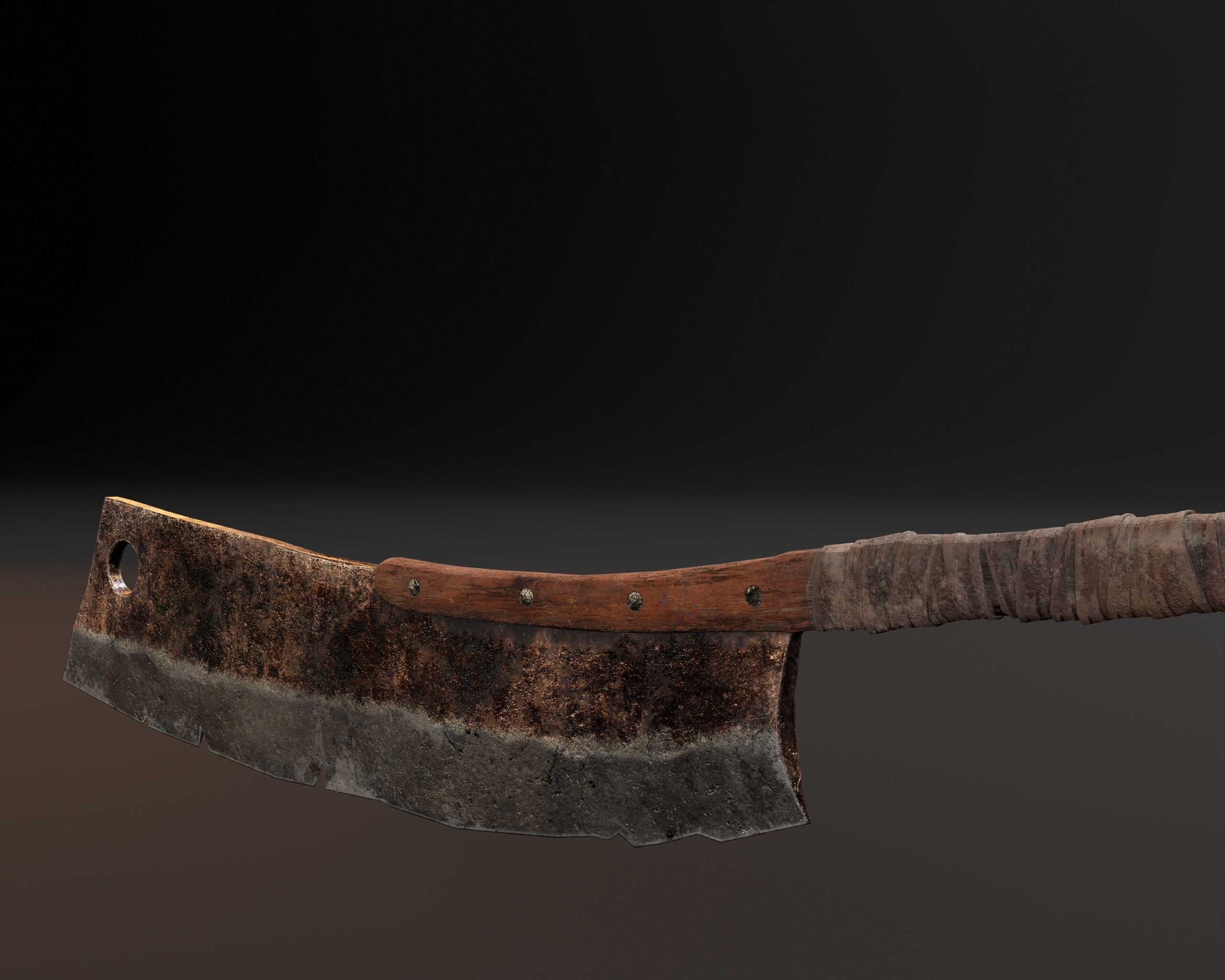 Double-End Cleaver Weapon Low-poly 3D model_13