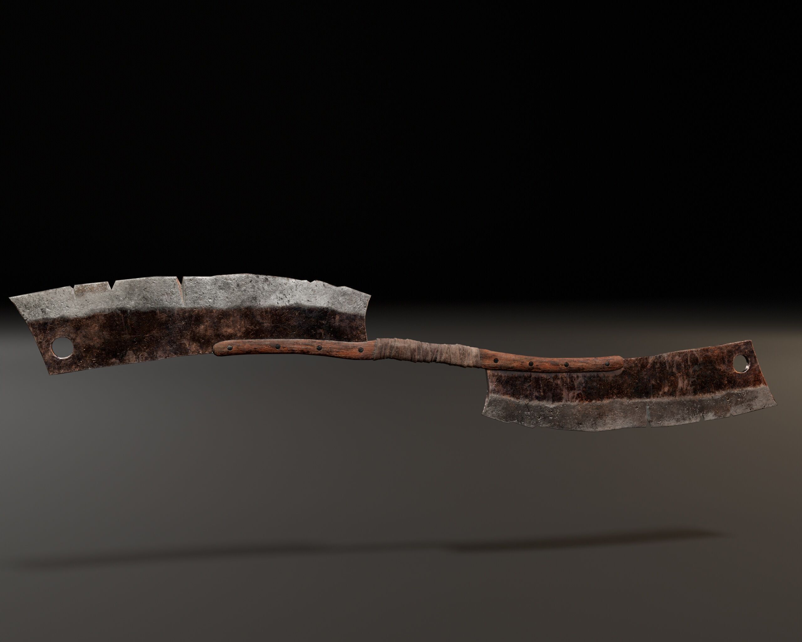 Double-End Cleaver Weapon Low-poly 3D model_2