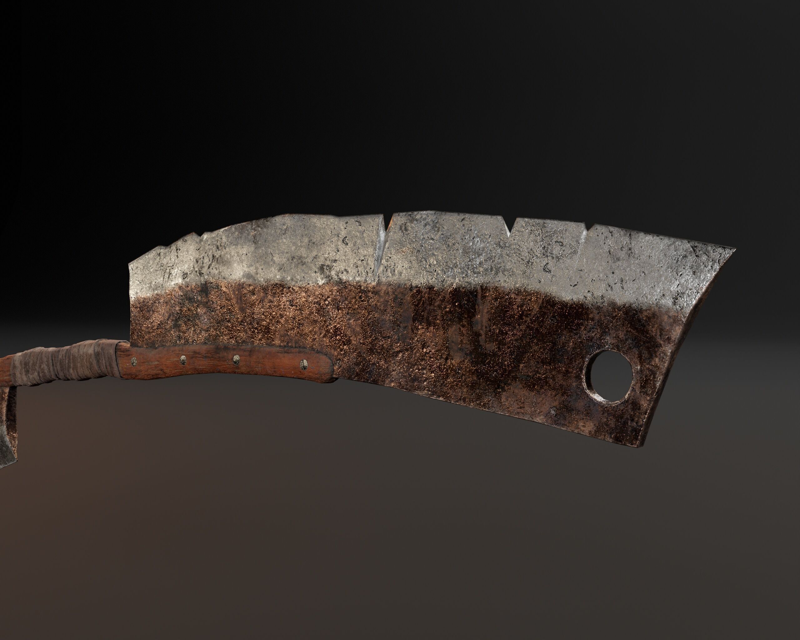 Double-End Cleaver Weapon Low-poly 3D model_11
