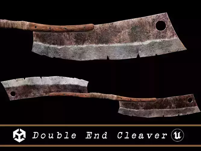 Double-End Cleaver Weapon  Low-poly 3D model