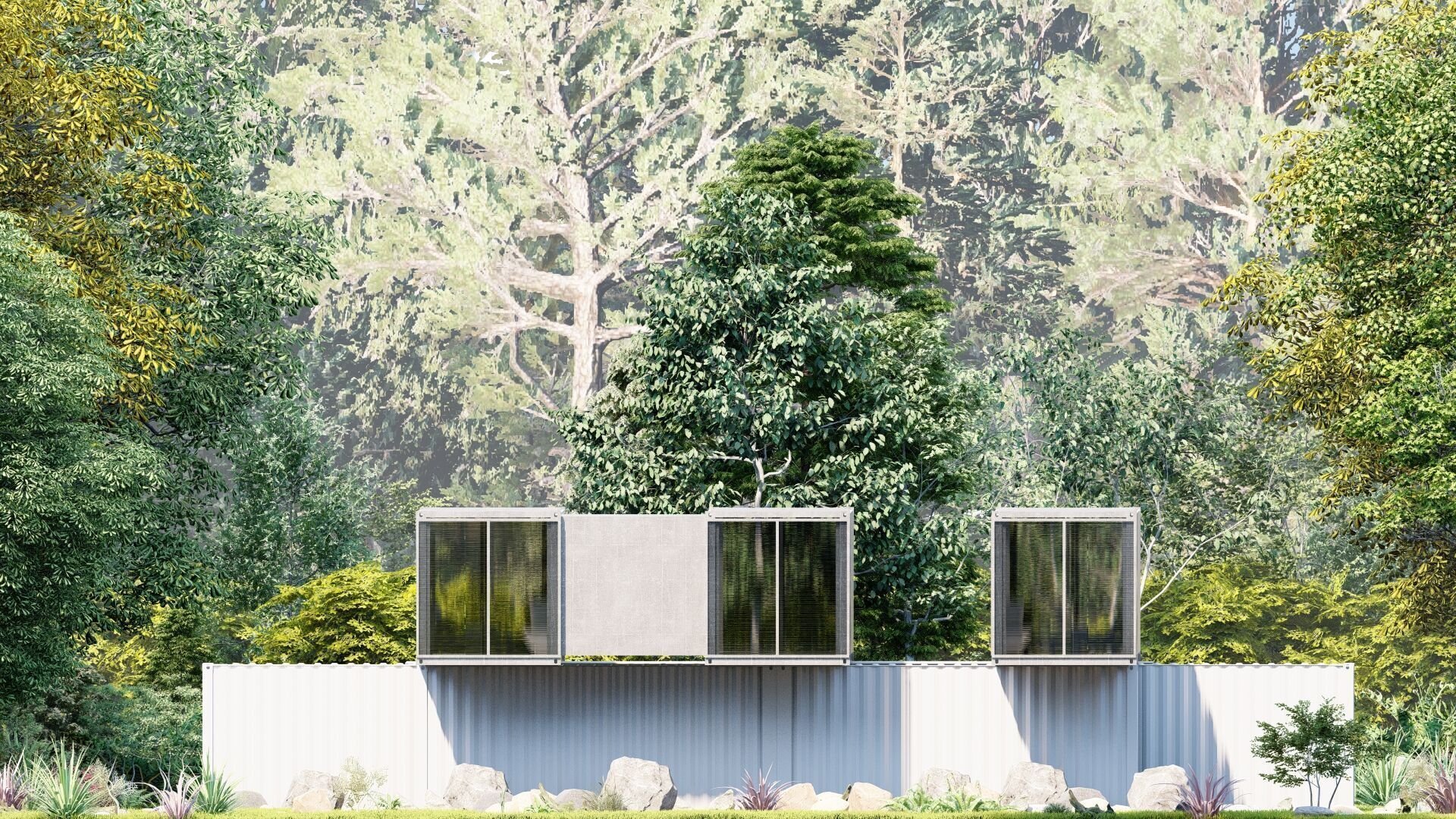 Temporary villa - villa condo - container building 3D model_15