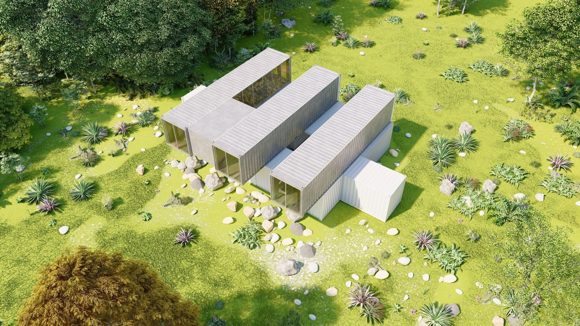 Temporary villa - villa condo - container building 3D model_16