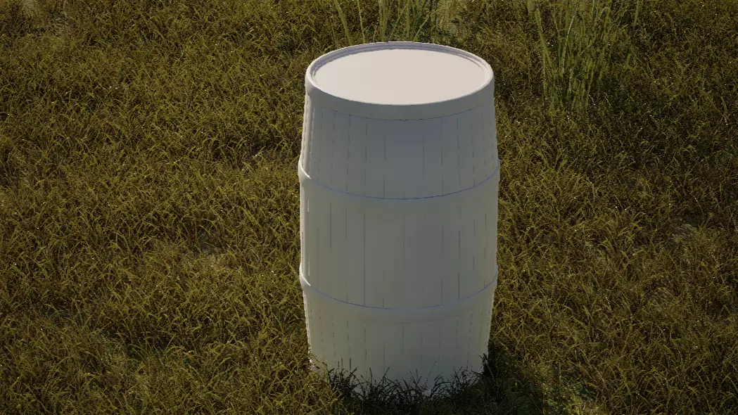 Wooden Barrel Free low-poly 3D model_3