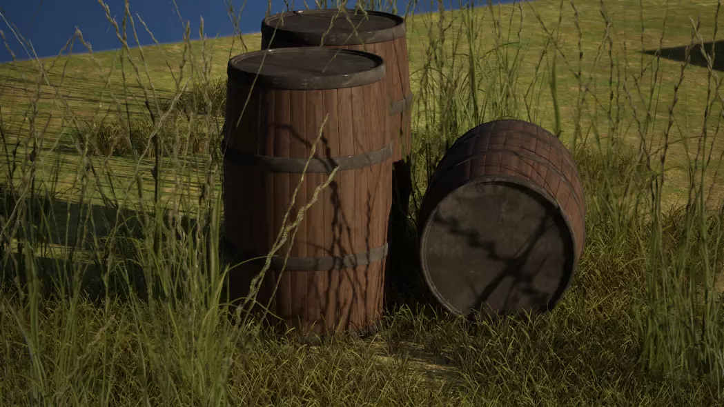 Wooden Barrel Free low-poly 3D model_0