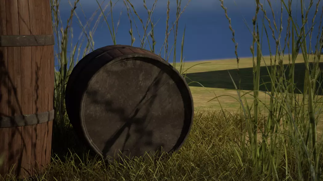 Wooden Barrel Free low-poly 3D model_1