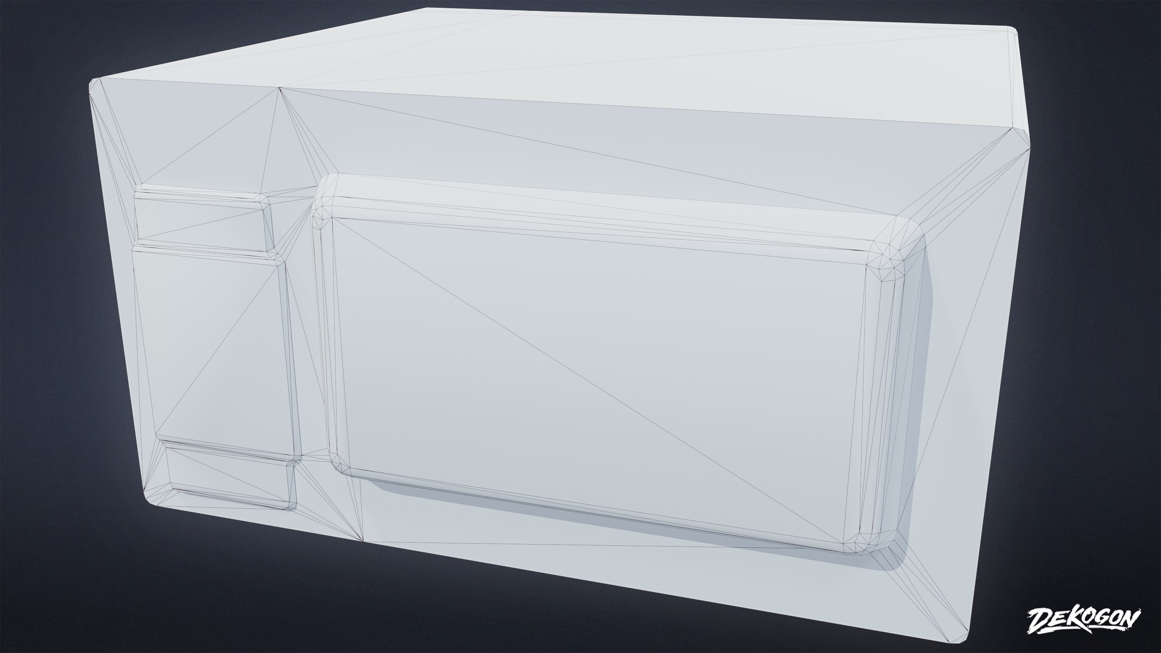 SUBURBS - Microwave 01 - LOW POLY AND NANITE Low-poly 3D model_7