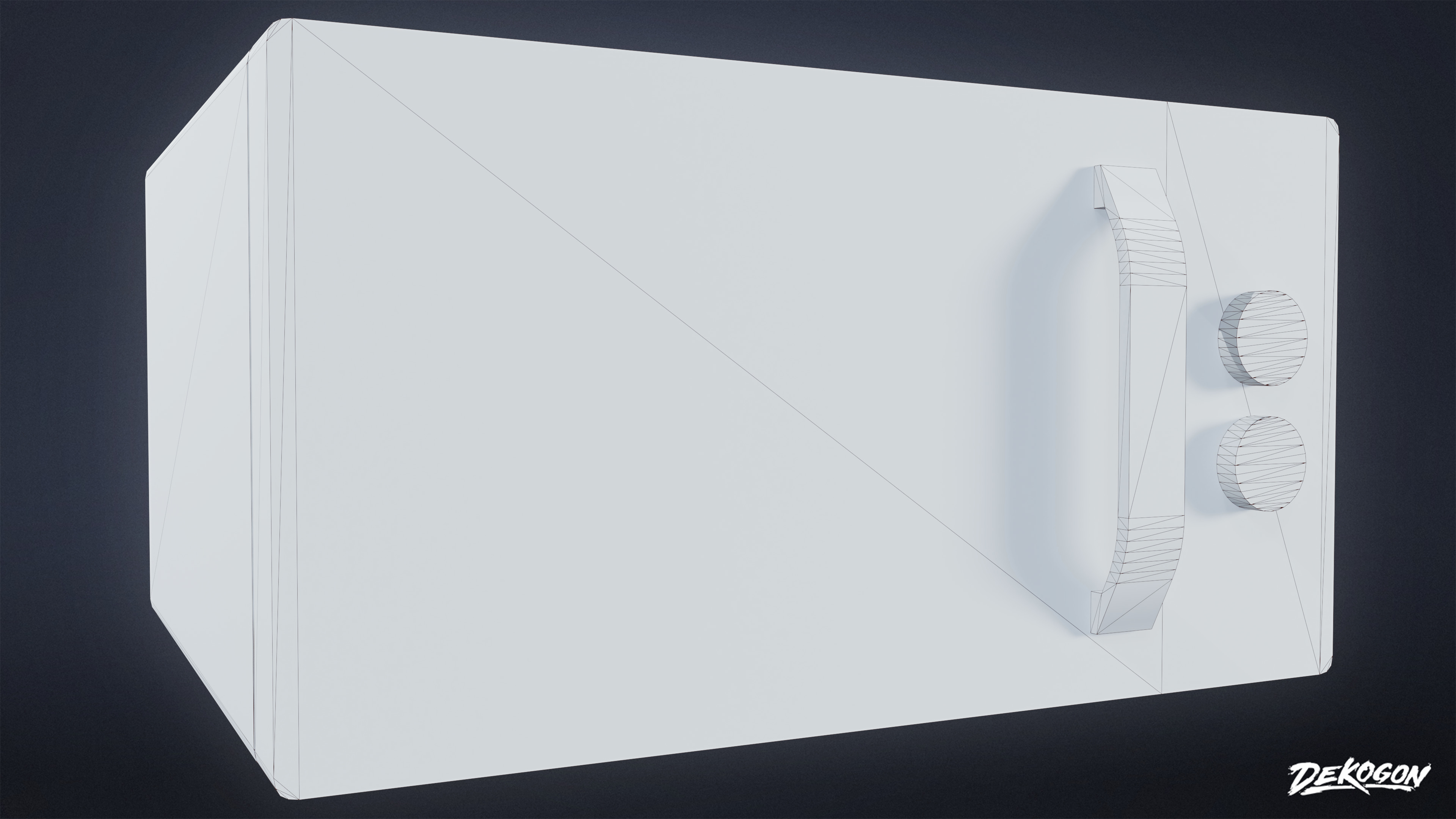 SUBURBS - Microwave 02 - LOW POLY Low-poly 3D model_9