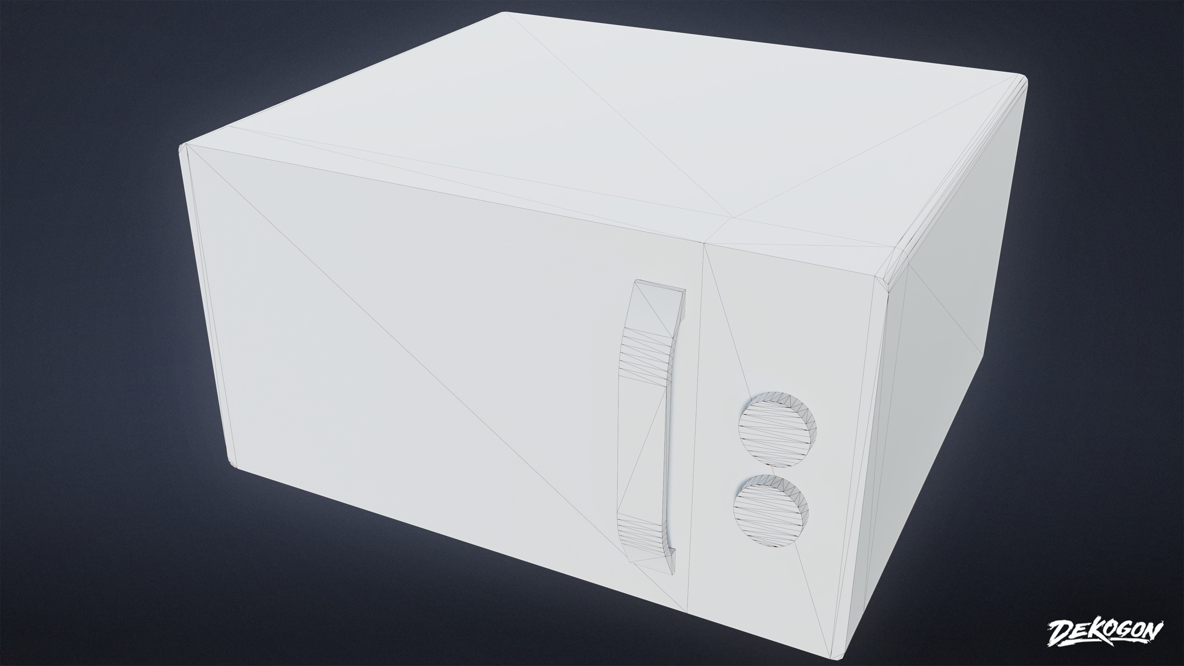 SUBURBS - Microwave 02 - LOW POLY Low-poly 3D model_8