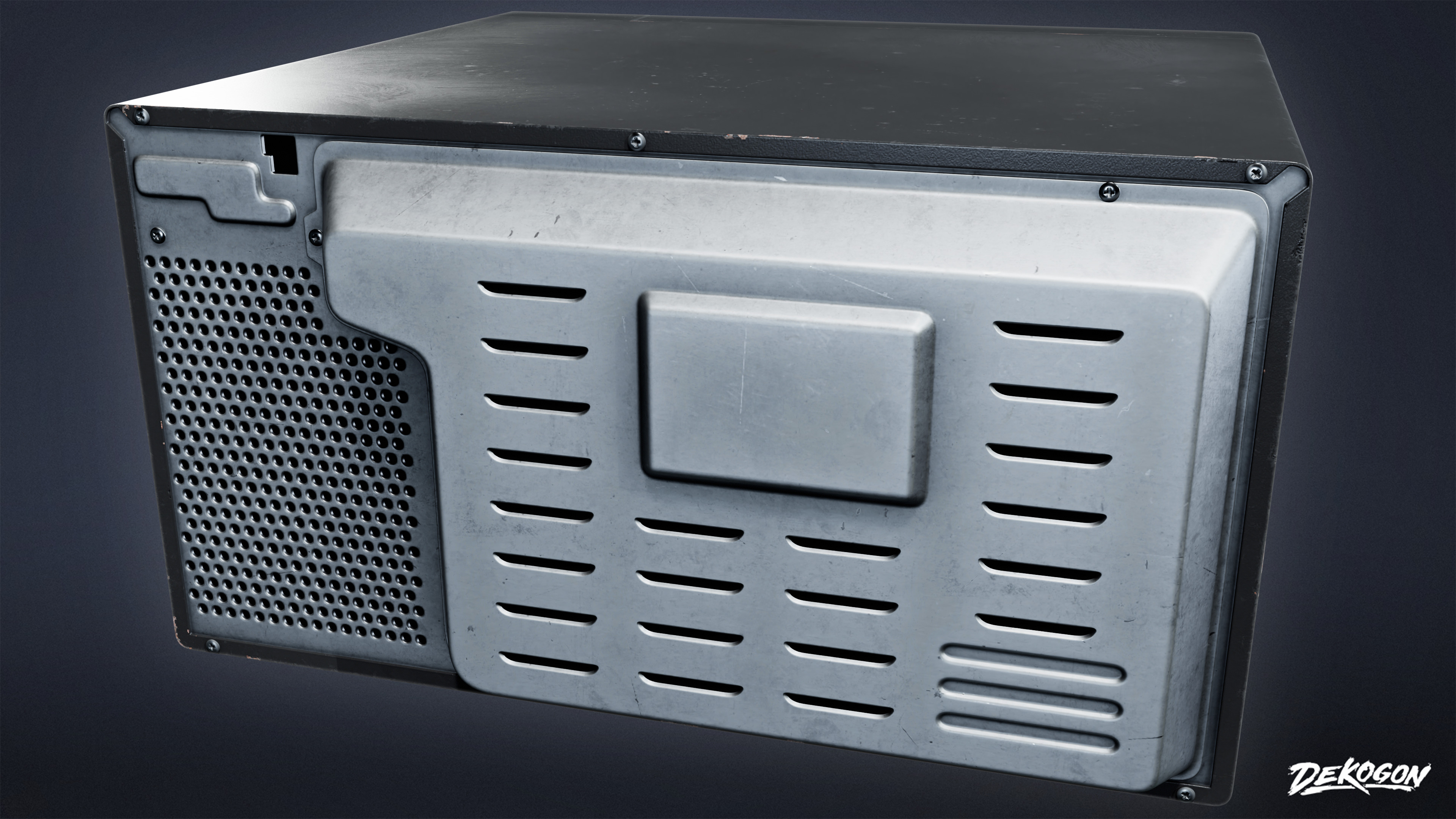 SUBURBS - Microwave 02 - LOW POLY Low-poly 3D model_5