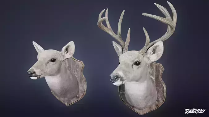 SUBURBS - Mounted Deer 01 - LOW POLY AND NANITE