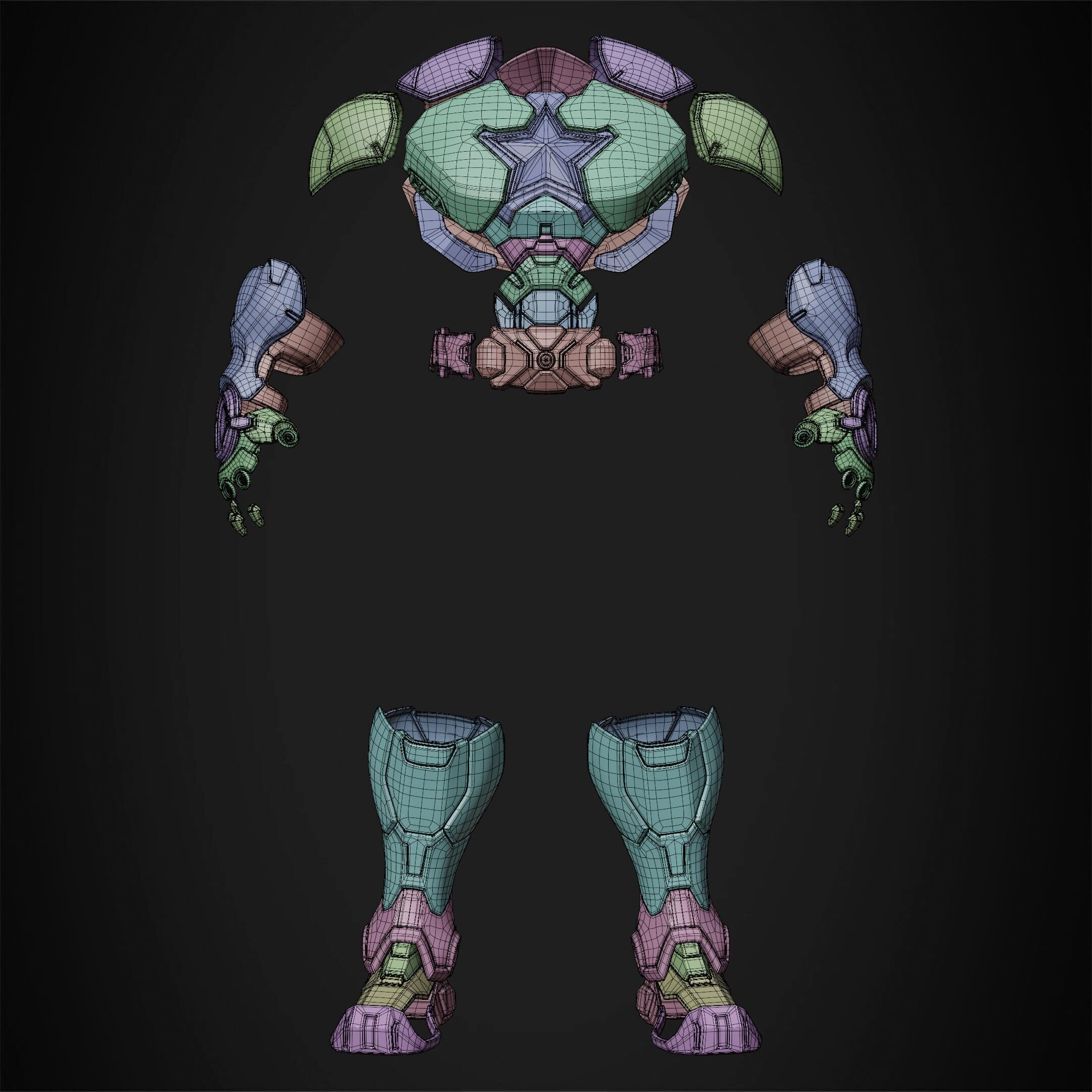 Marvel Rivals Captain America Armor for Cosplay 3D print model_11