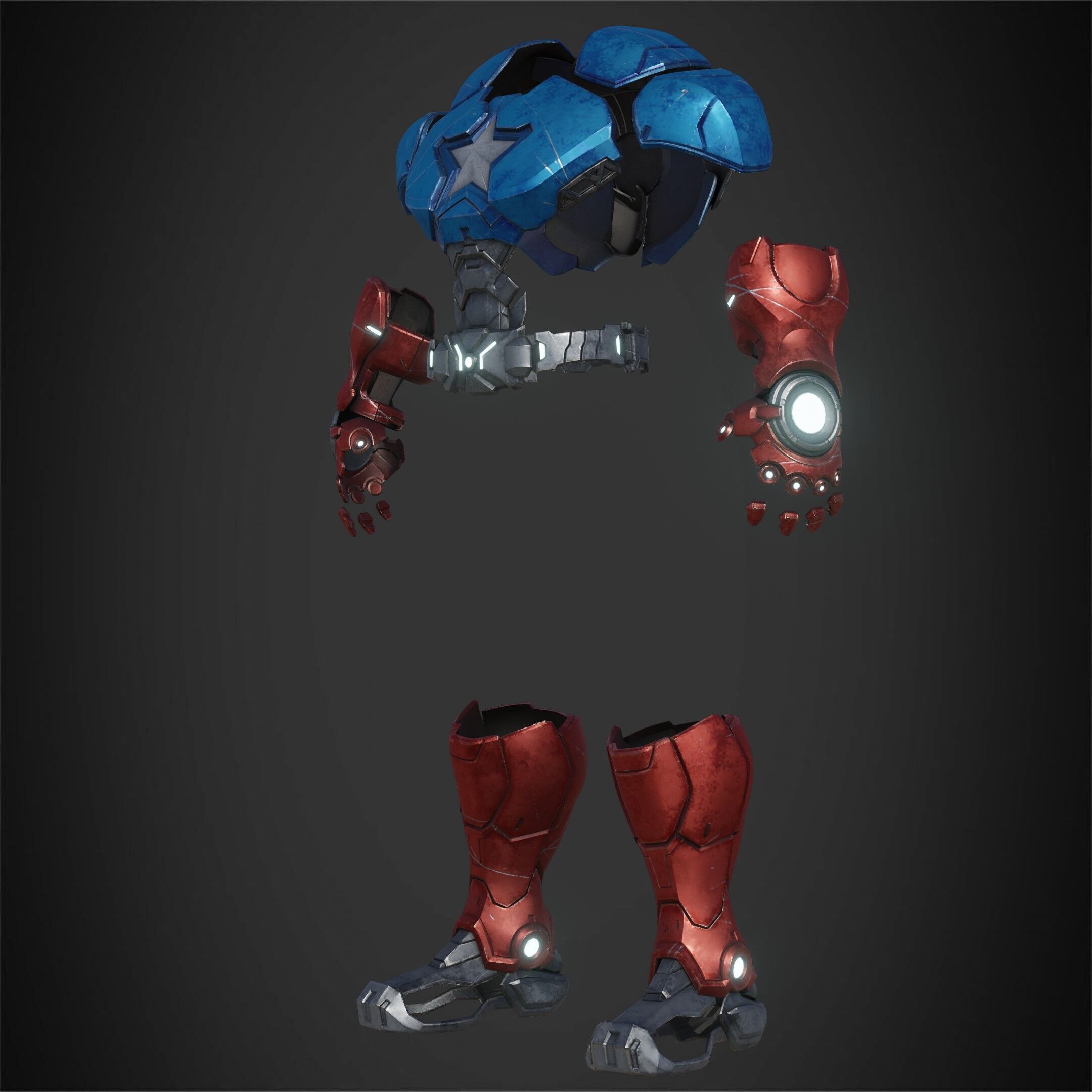 Marvel Rivals Captain America Armor for Cosplay 3D print model_3