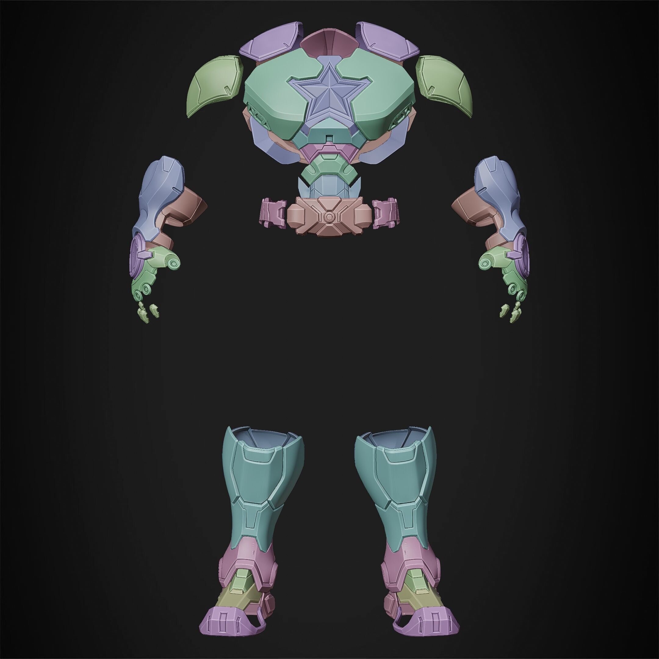 Marvel Rivals Captain America Armor for Cosplay 3D print model_10