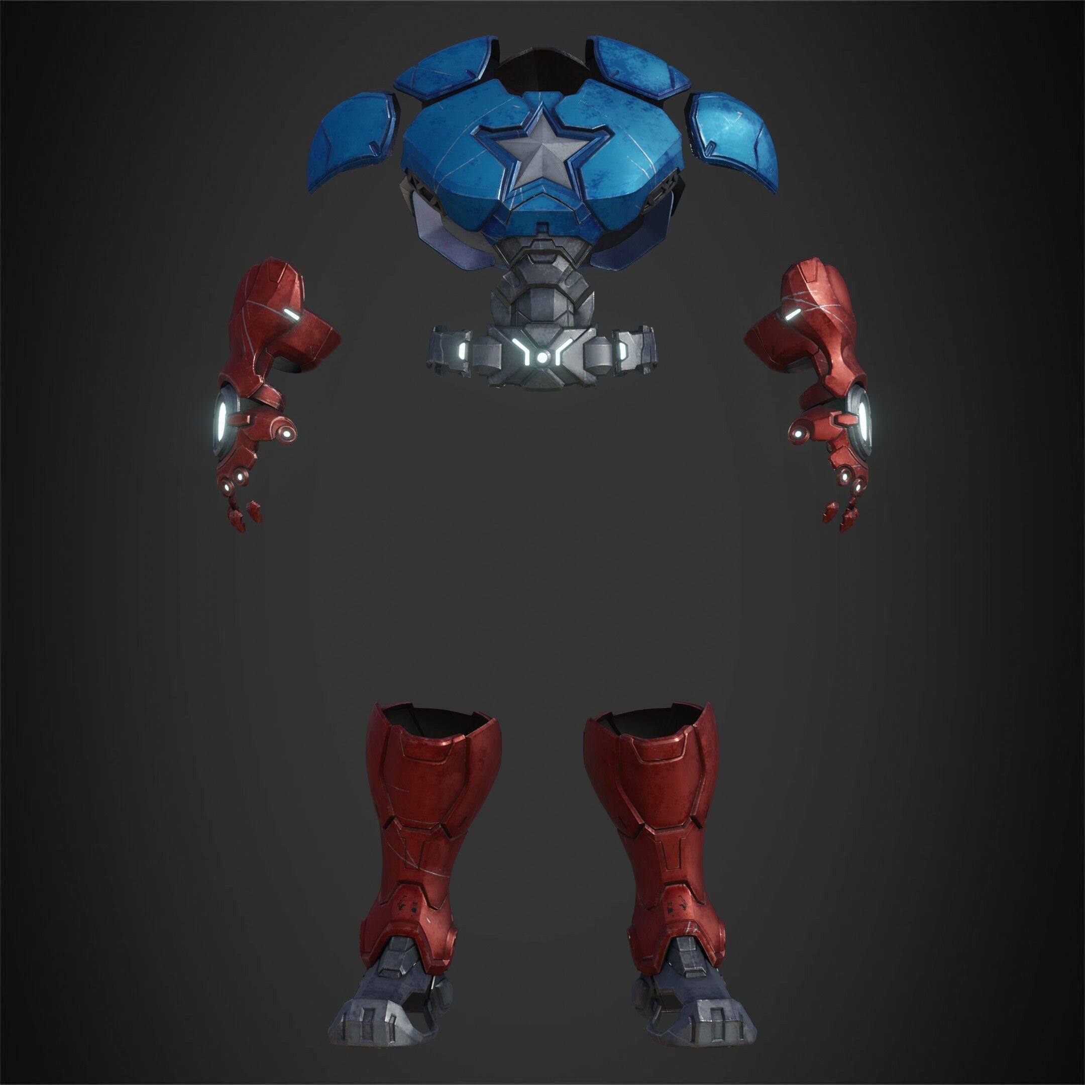Marvel Rivals Captain America Armor for Cosplay 3D print model_2