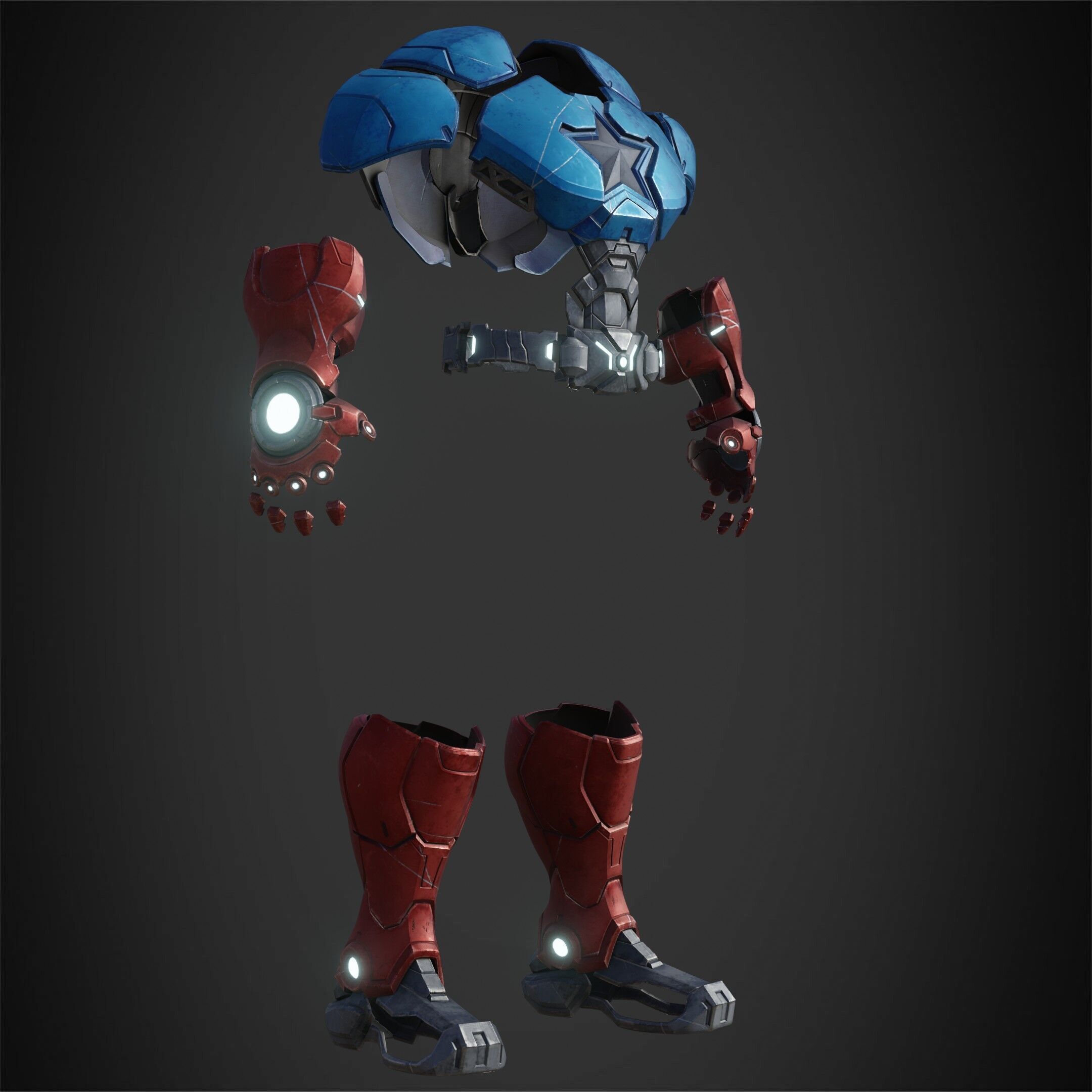 Marvel Rivals Captain America Armor for Cosplay 3D print model_9