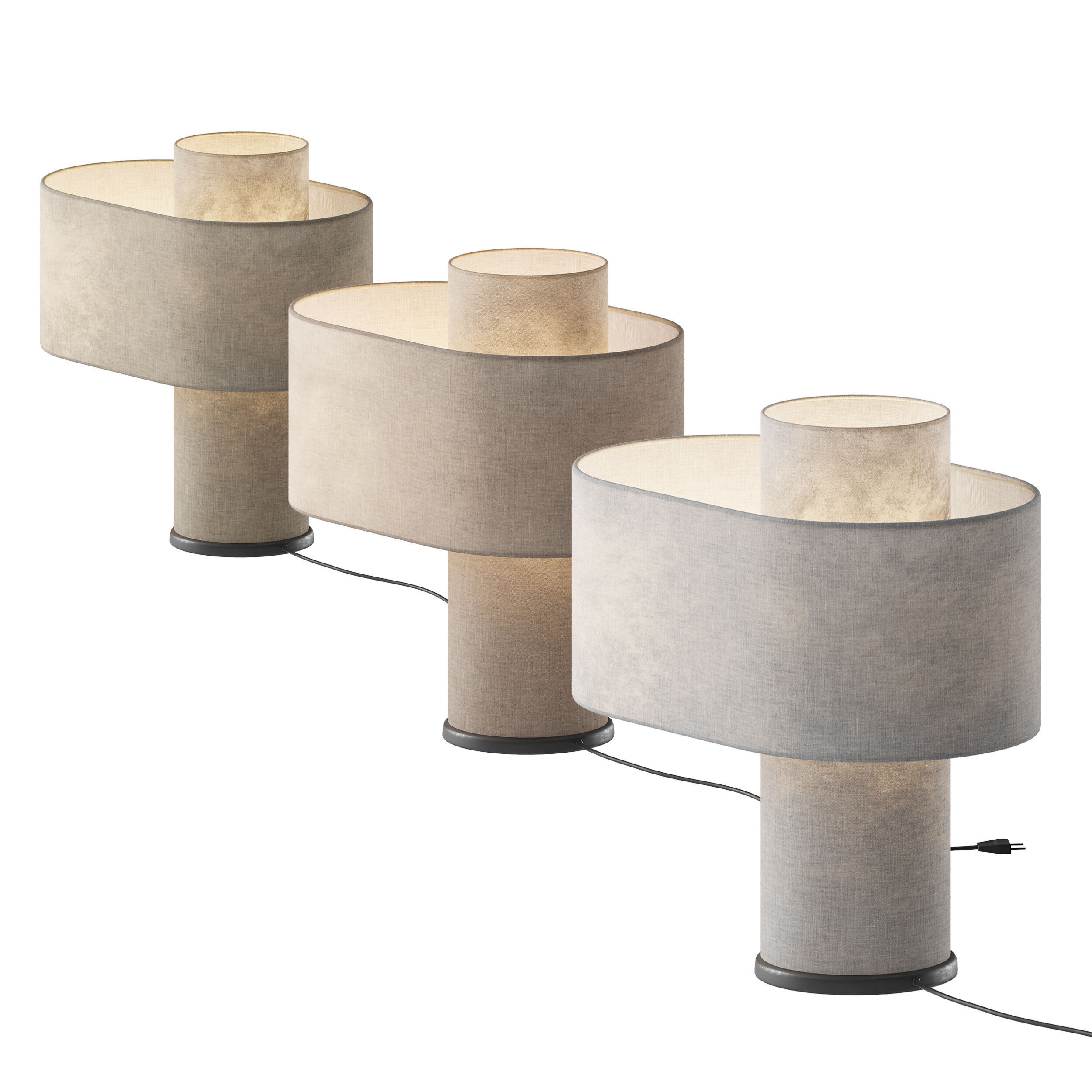 Beige Heron Table Lamp 3D model_1