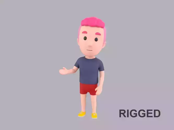 Cartoon Male Character Rigged 125