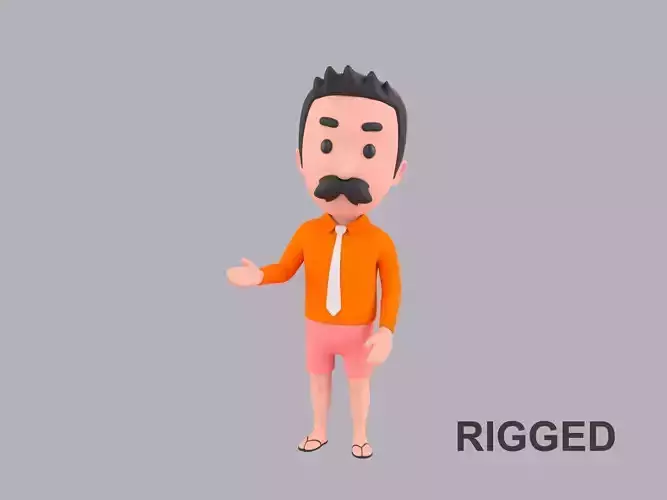 Cartoon Male Character Rigged 124