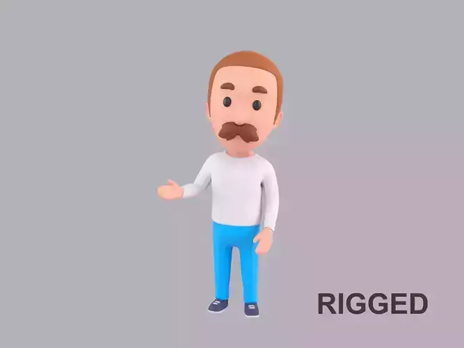 Cartoon Male Character Rigged 122