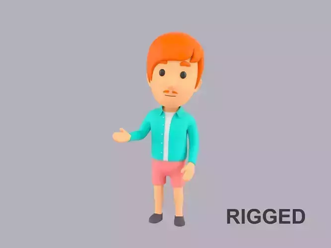Cartoon Male Character Rigged 121