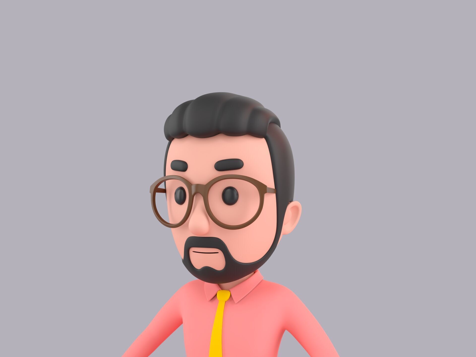 Cartoon Male Character Rigged 120 3D model_5