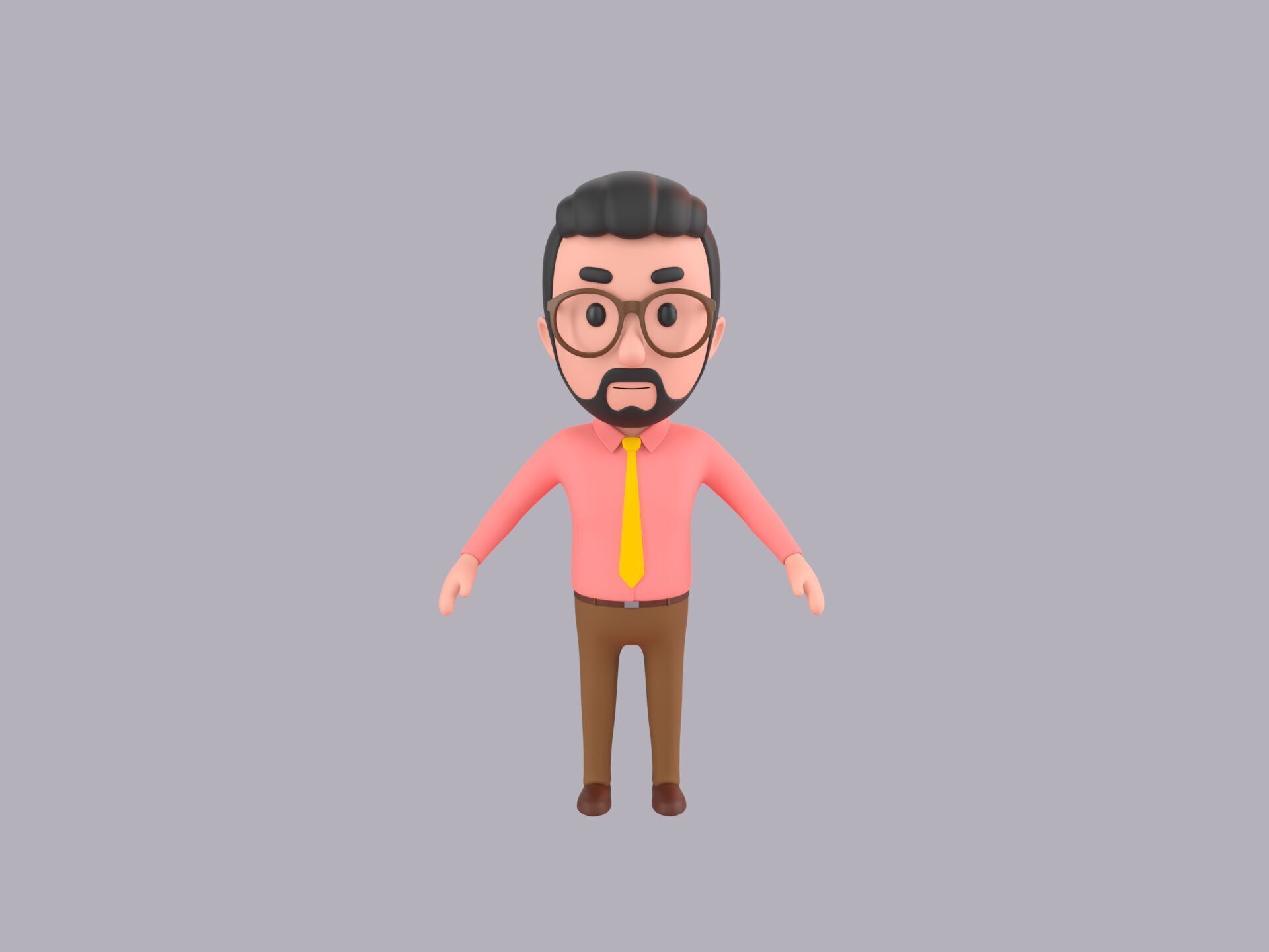 Cartoon Male Character Rigged 120 3D model_2