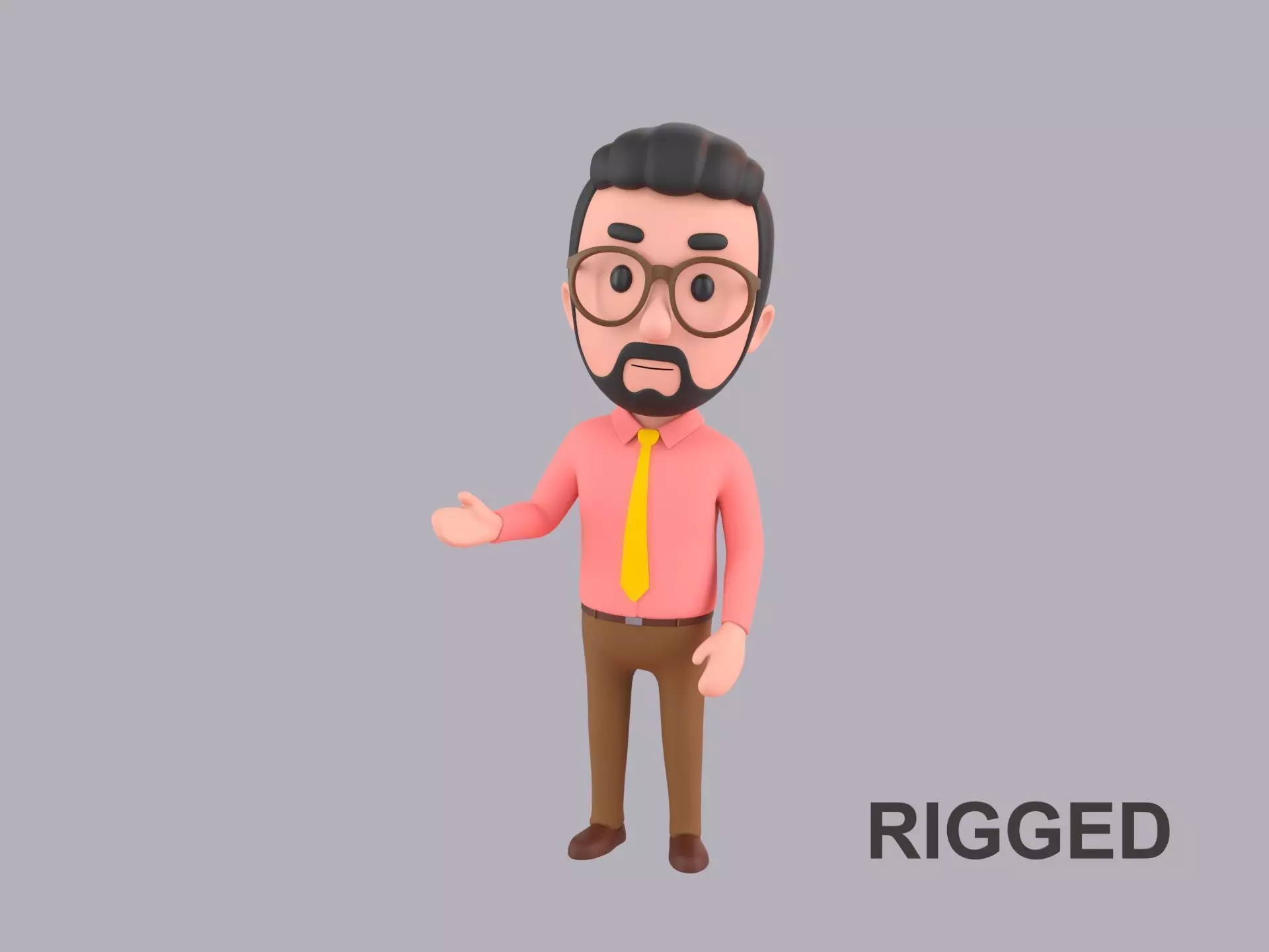 Cartoon Male Character Rigged 120 3D model_0