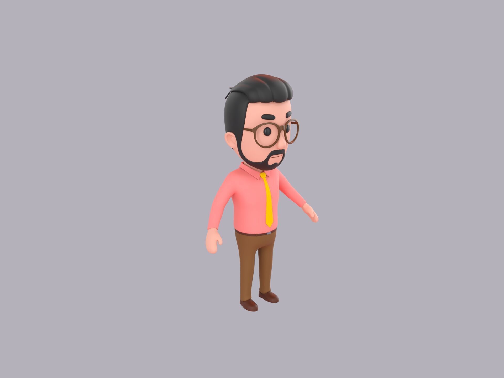 Cartoon Male Character Rigged 120 3D model_3