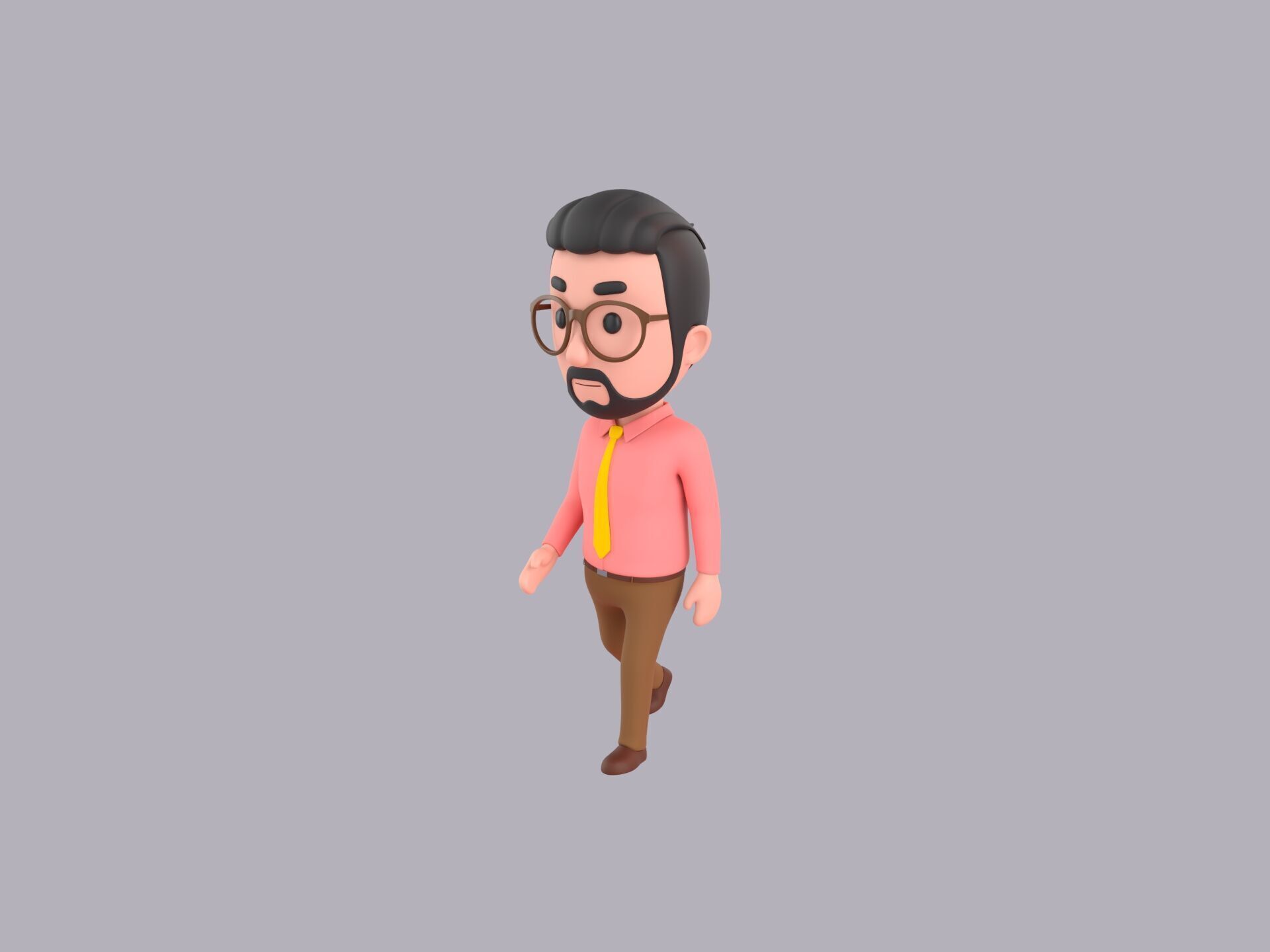 Cartoon Male Character Rigged 120 3D model_1