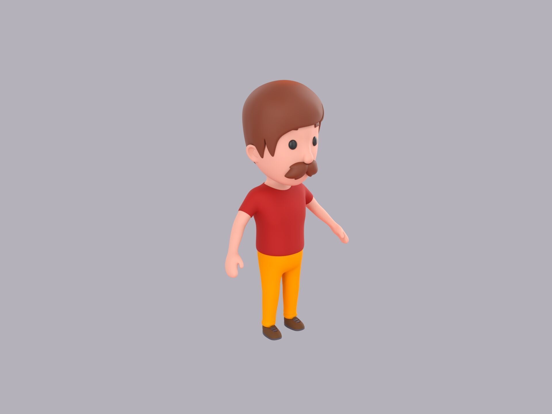 Cartoon Male Character Rigged 119 3D model_3
