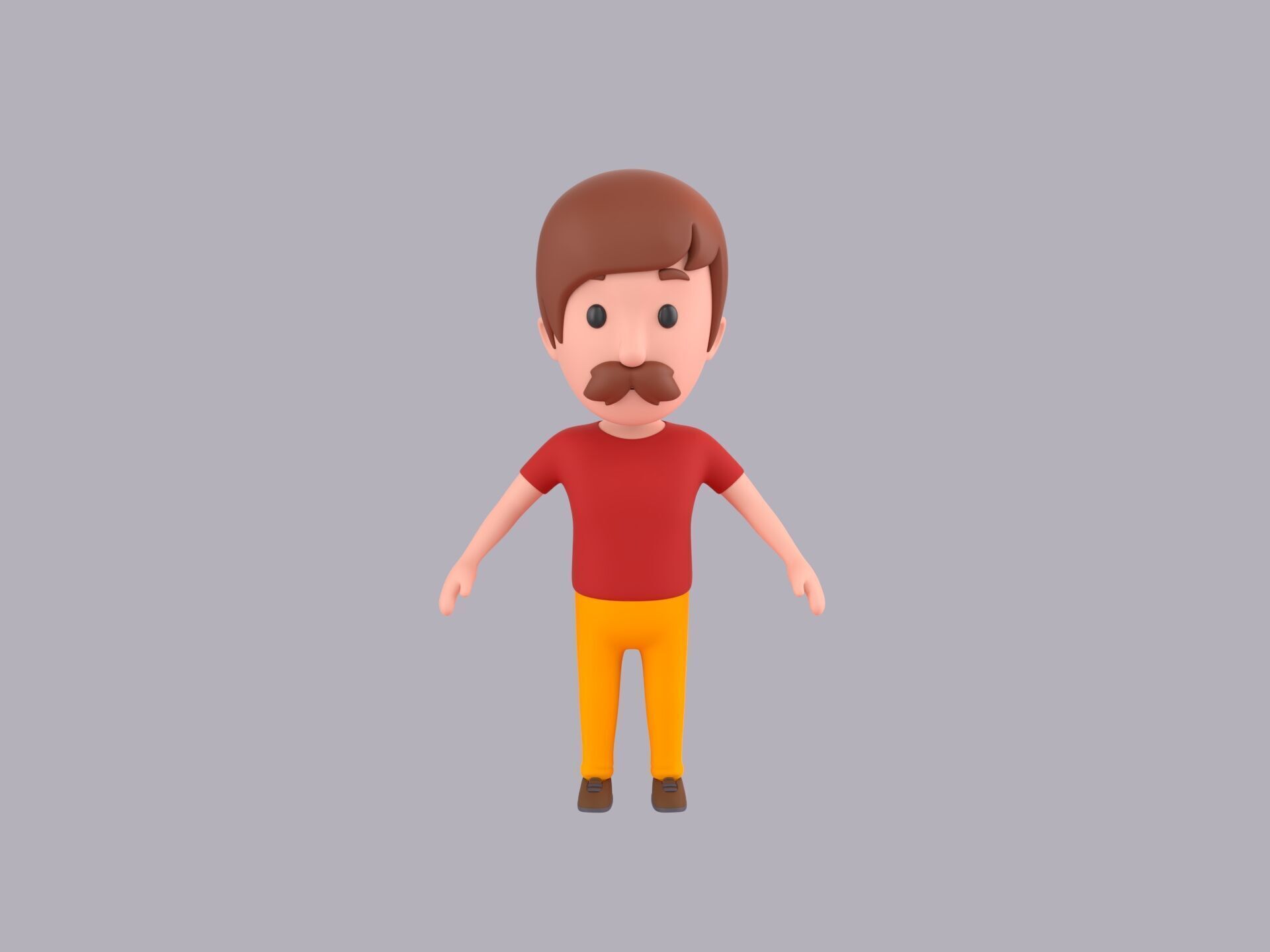 Cartoon Male Character Rigged 119 3D model_2