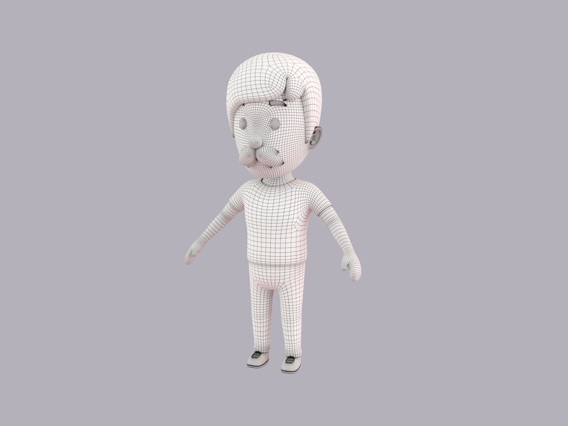 Cartoon Male Character Rigged 119 3D model_9