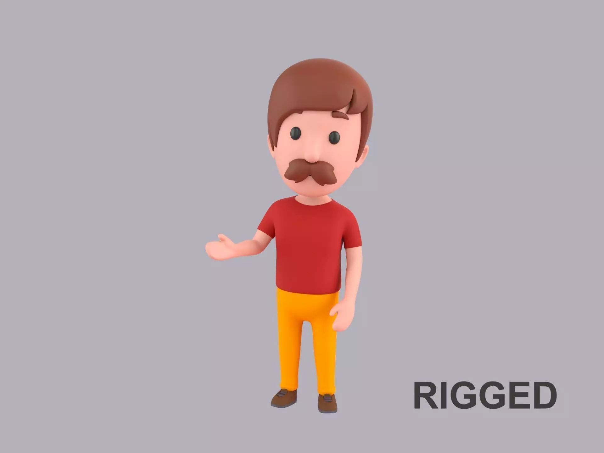 Cartoon Male Character Rigged 119 3D model_0