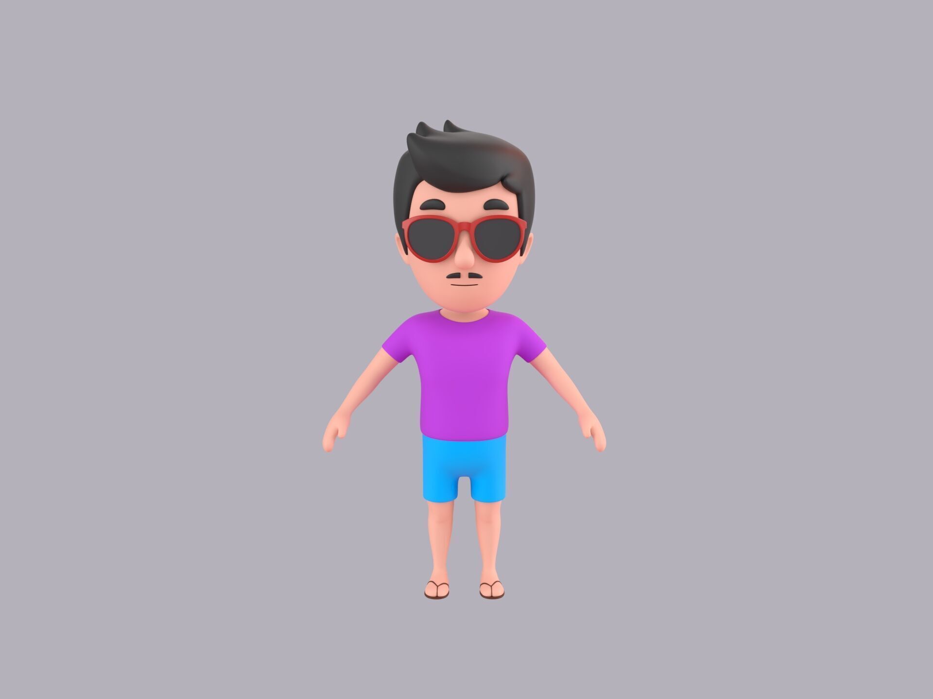 Cartoon Male Character Rigged 118 3D model_2