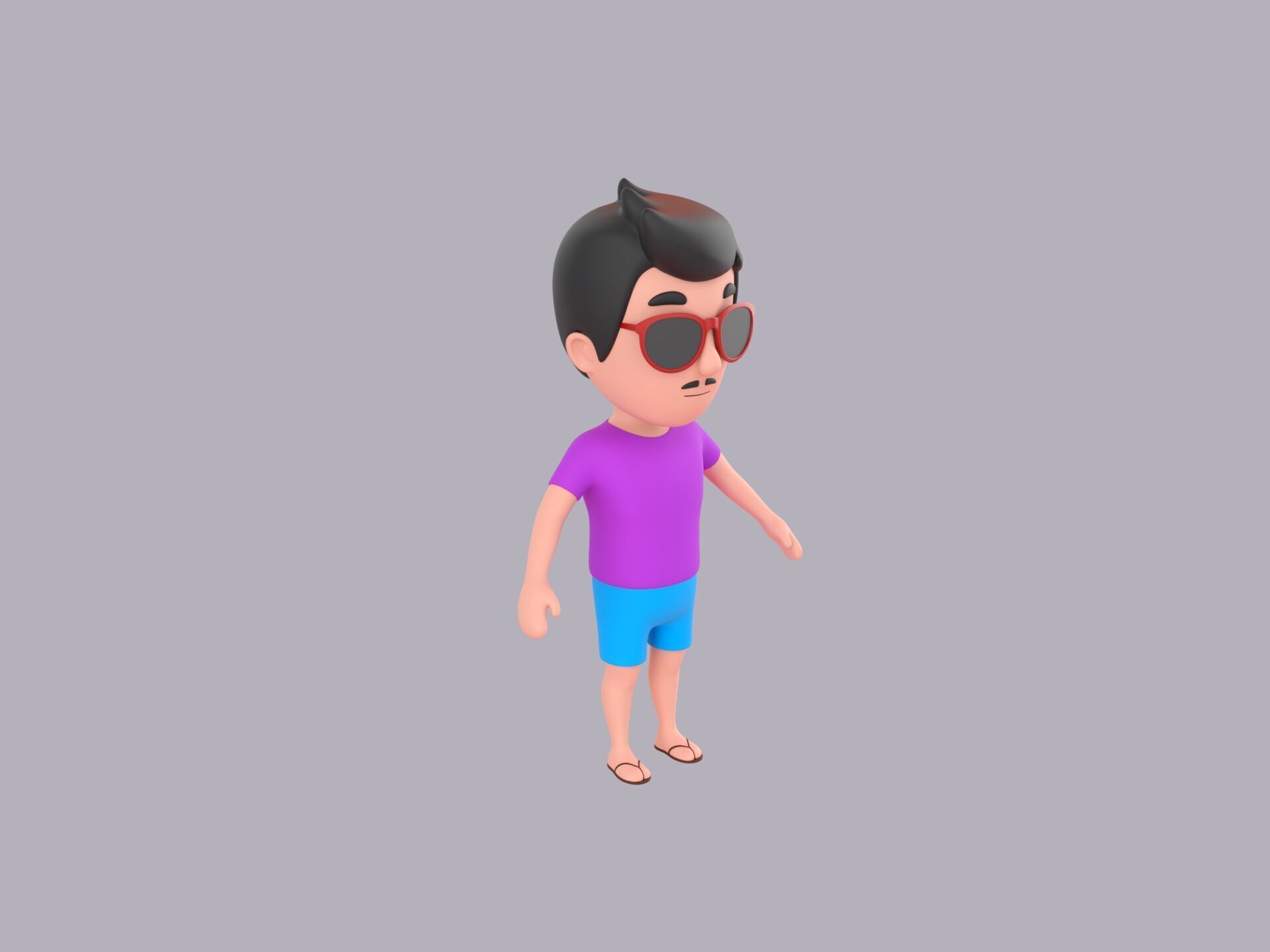 Cartoon Male Character Rigged 118 3D model_3
