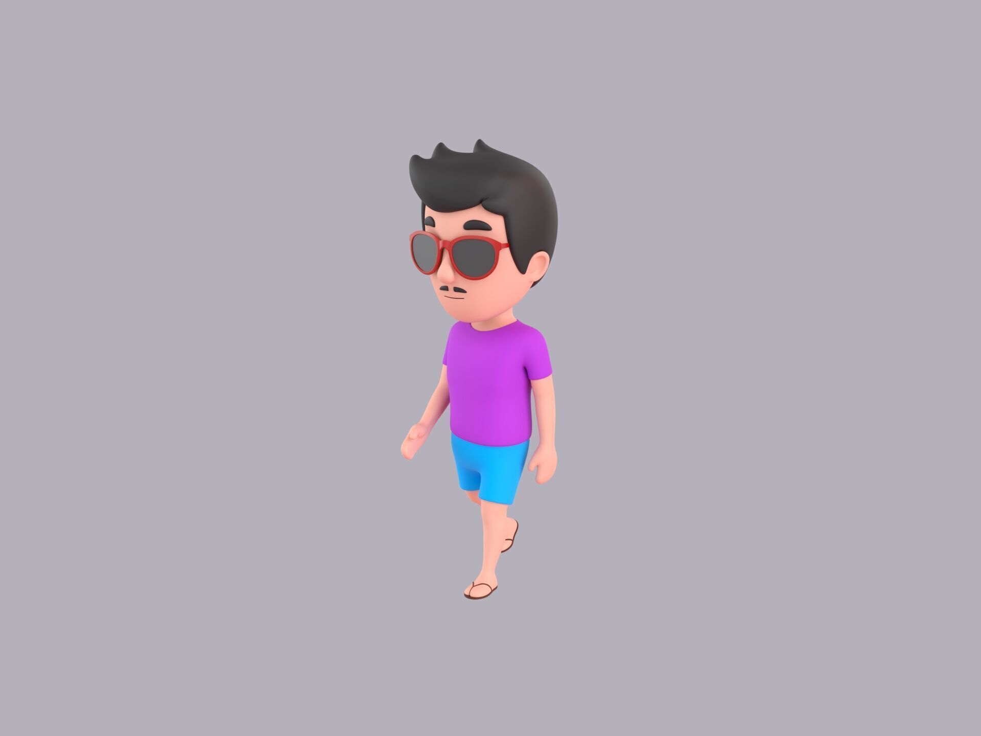 Cartoon Male Character Rigged 118 3D model_1