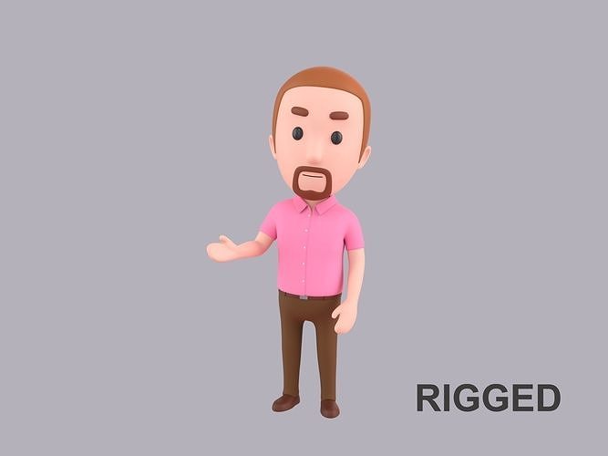 Cartoon Male Character Rigged 117 3D model