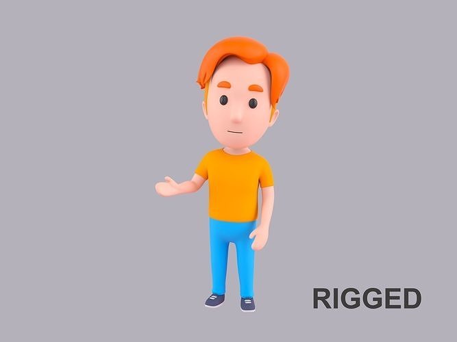 Cartoon Male Character Rigged 116 3D model